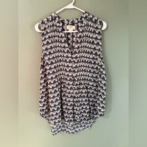 Anthropologie Maeve sleeveless blouse abstract print button front size large